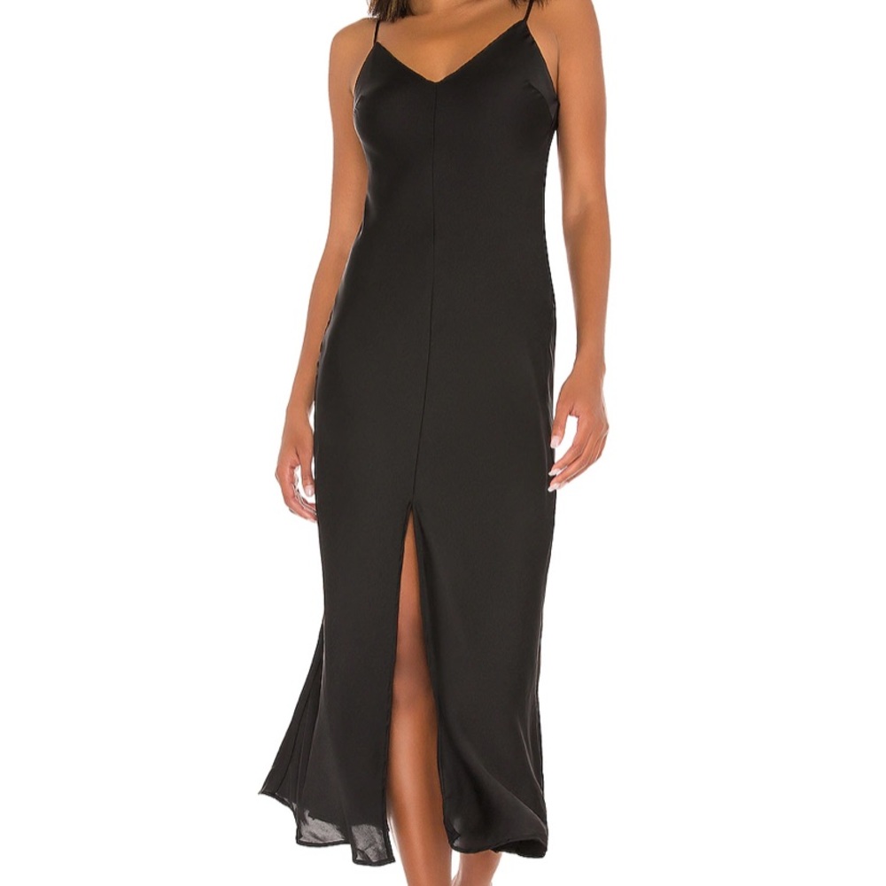 Black MIDI Slip Dress